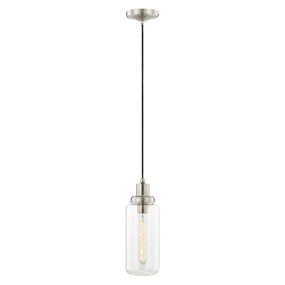 1 Light Brushed Nickel Single Pendant Pendant Livex