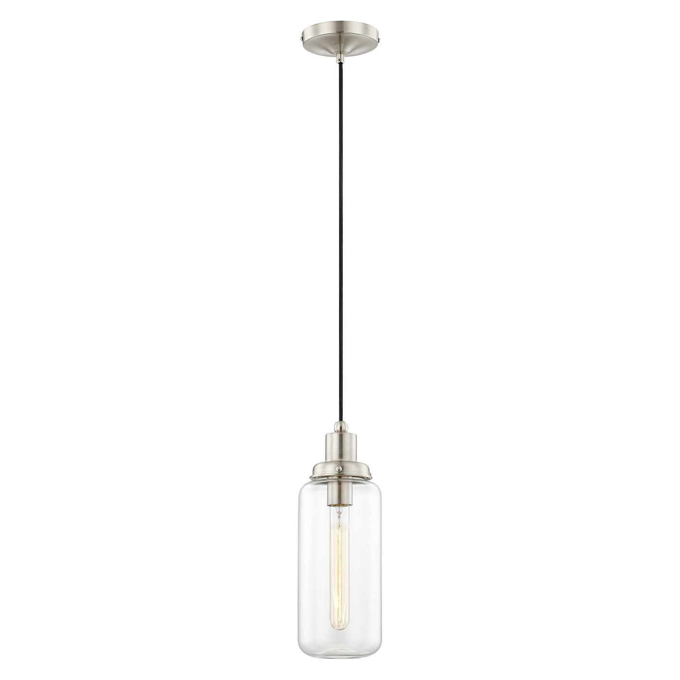 1 Light Brushed Nickel Single Pendant Pendant Livex