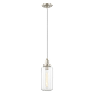 1 Light Brushed Nickel Single Pendant Pendant Livex