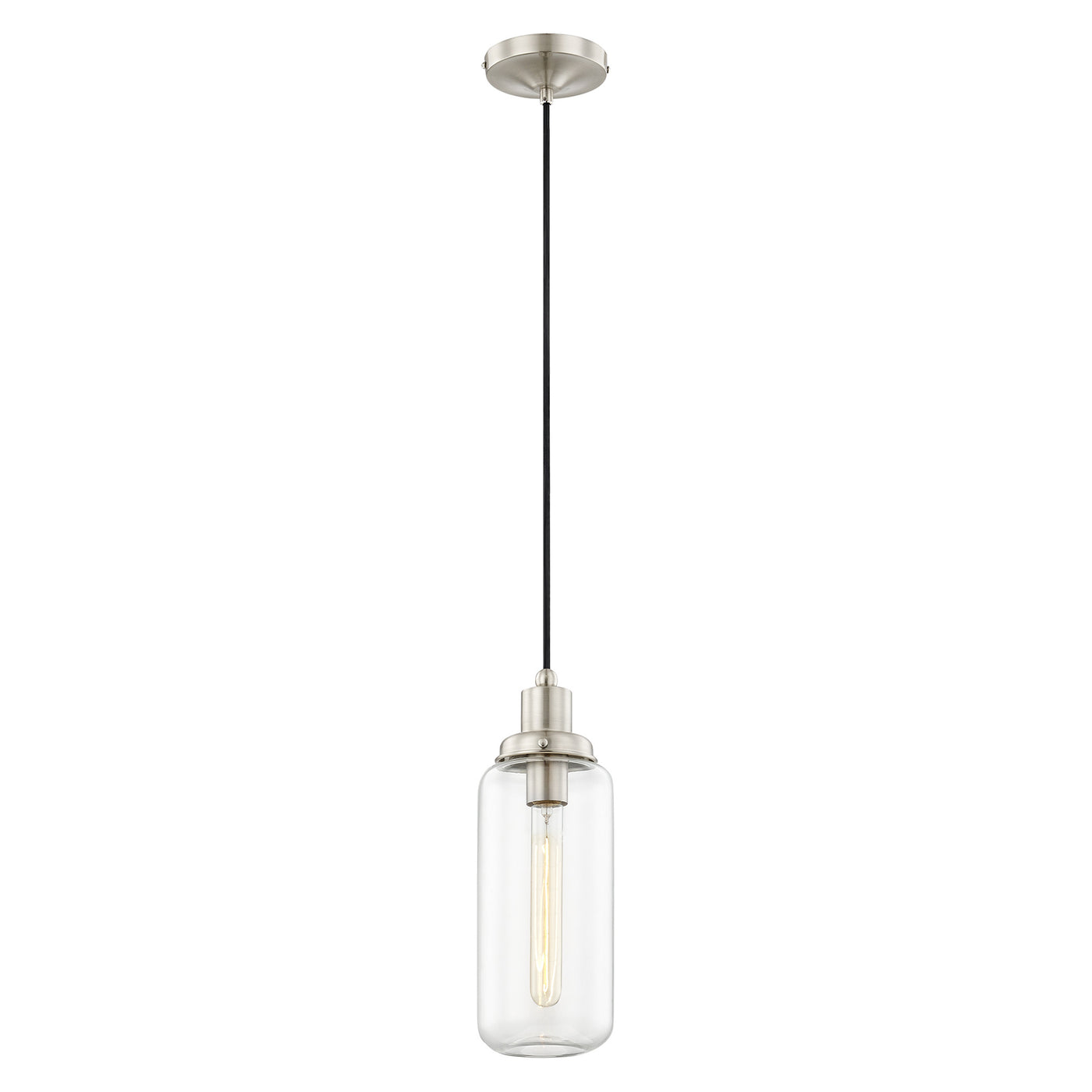 1 Light Brushed Nickel Single Pendant Pendant Livex