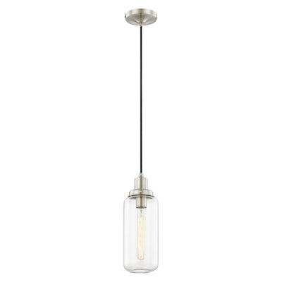 1 Light Brushed Nickel Single Pendant Pendant Livex