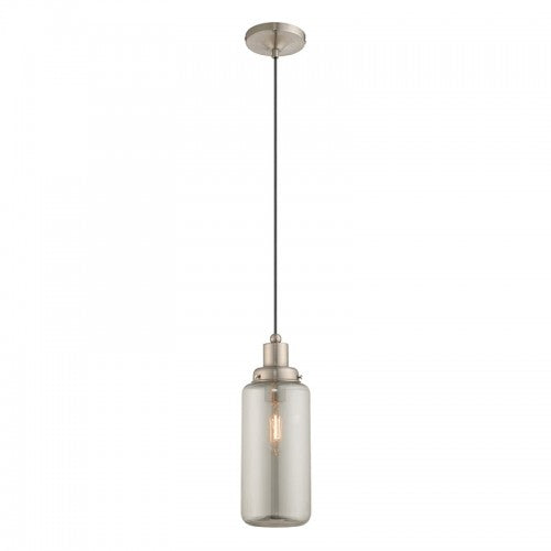 1 Light Brushed Nickel Single Pendant Pendant Livex