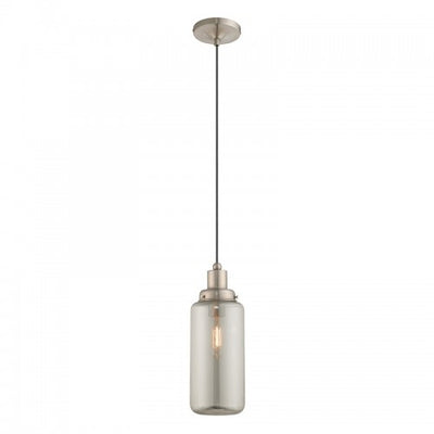 1 Light Brushed Nickel Single Pendant Pendant Livex