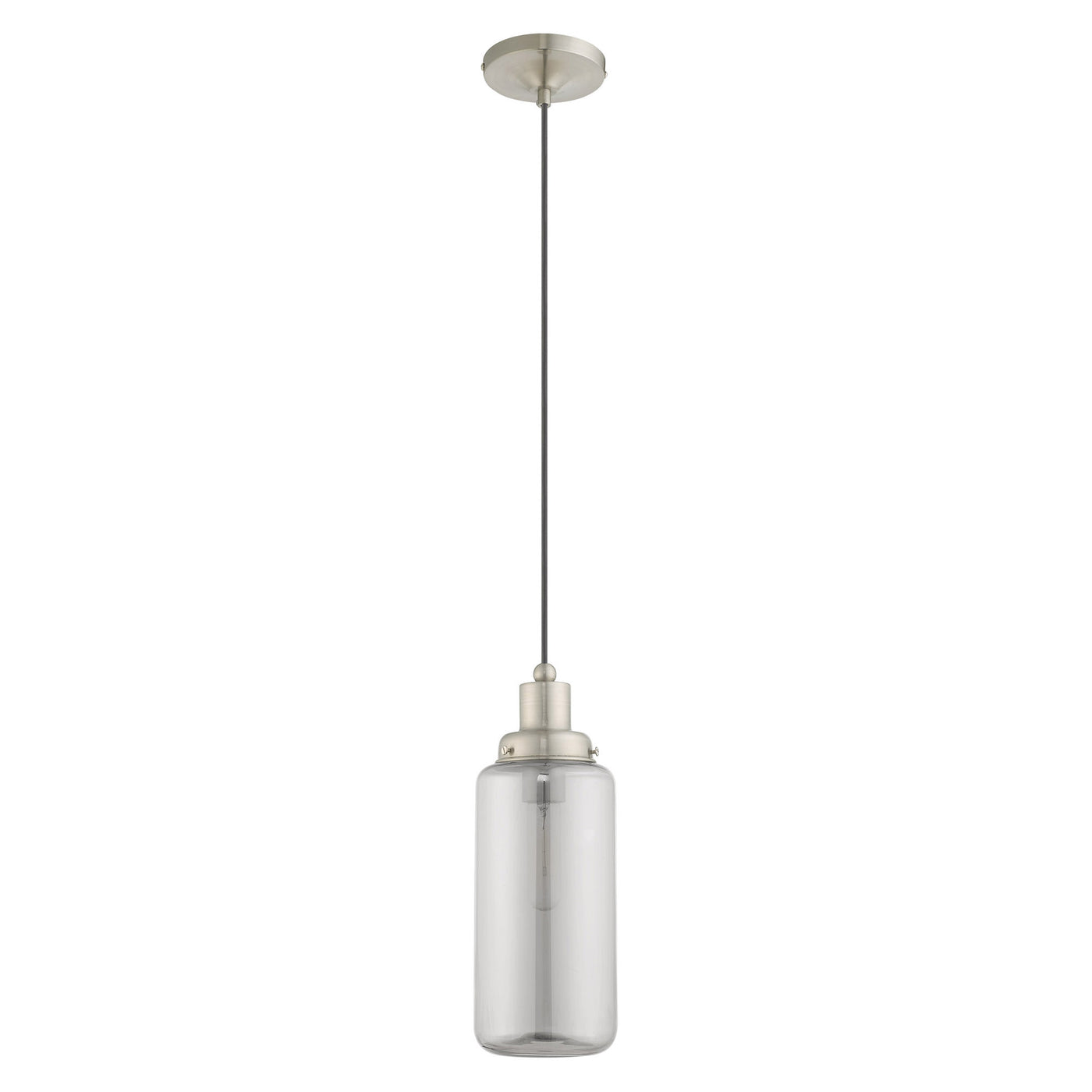 1 Light Brushed Nickel Single Pendant Pendant Livex