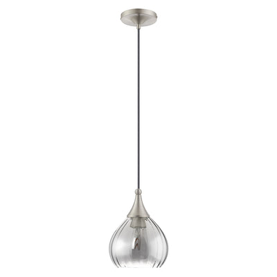 1 Light Brushed Nickel Single Pendant Pendant Livex