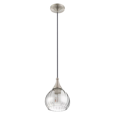 1 Light Brushed Nickel Single Pendant Pendant Livex