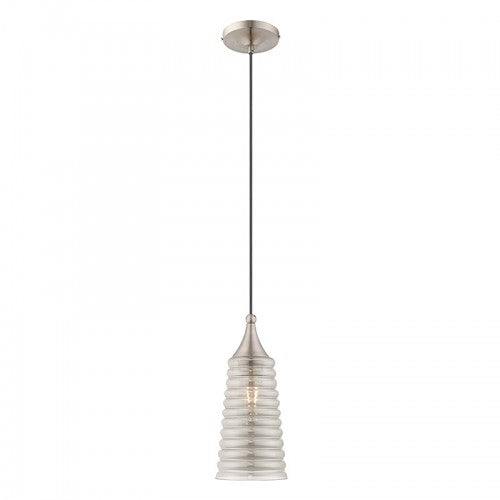 1 Light Brushed Nickel Single Pendant Pendant Livex