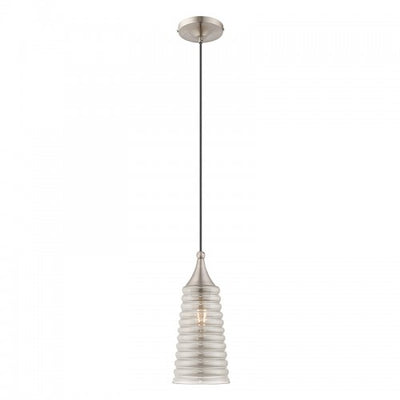 1 Light Brushed Nickel Single Pendant Pendant Livex