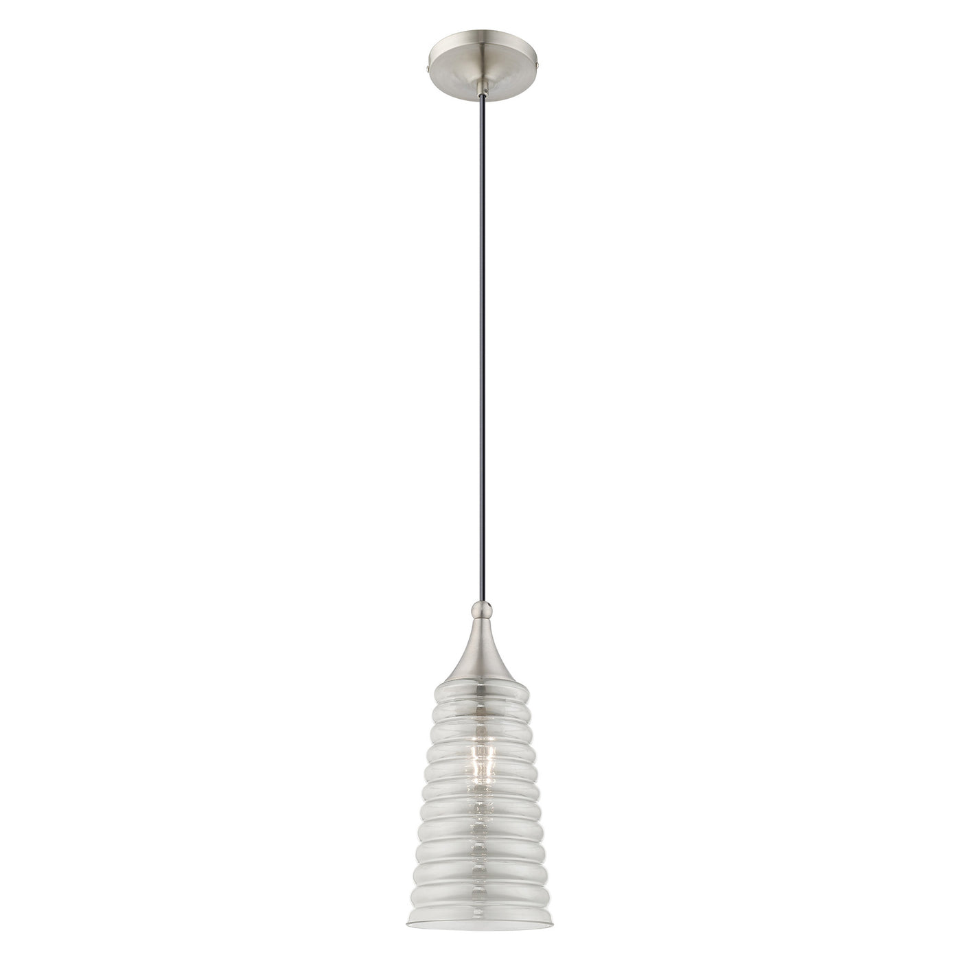 1 Light Brushed Nickel Single Pendant Pendant Livex