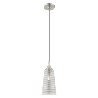 1 Light Brushed Nickel Single Pendant Pendant Livex