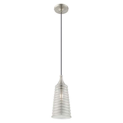 1 Light Brushed Nickel Single Pendant Pendant Livex