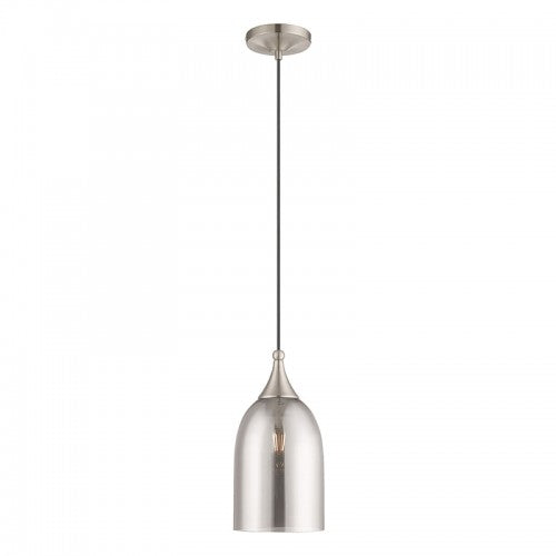 1 Light Brushed Nickel Single Pendant Pendant Livex