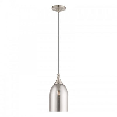 1 Light Brushed Nickel Single Pendant Pendant Livex