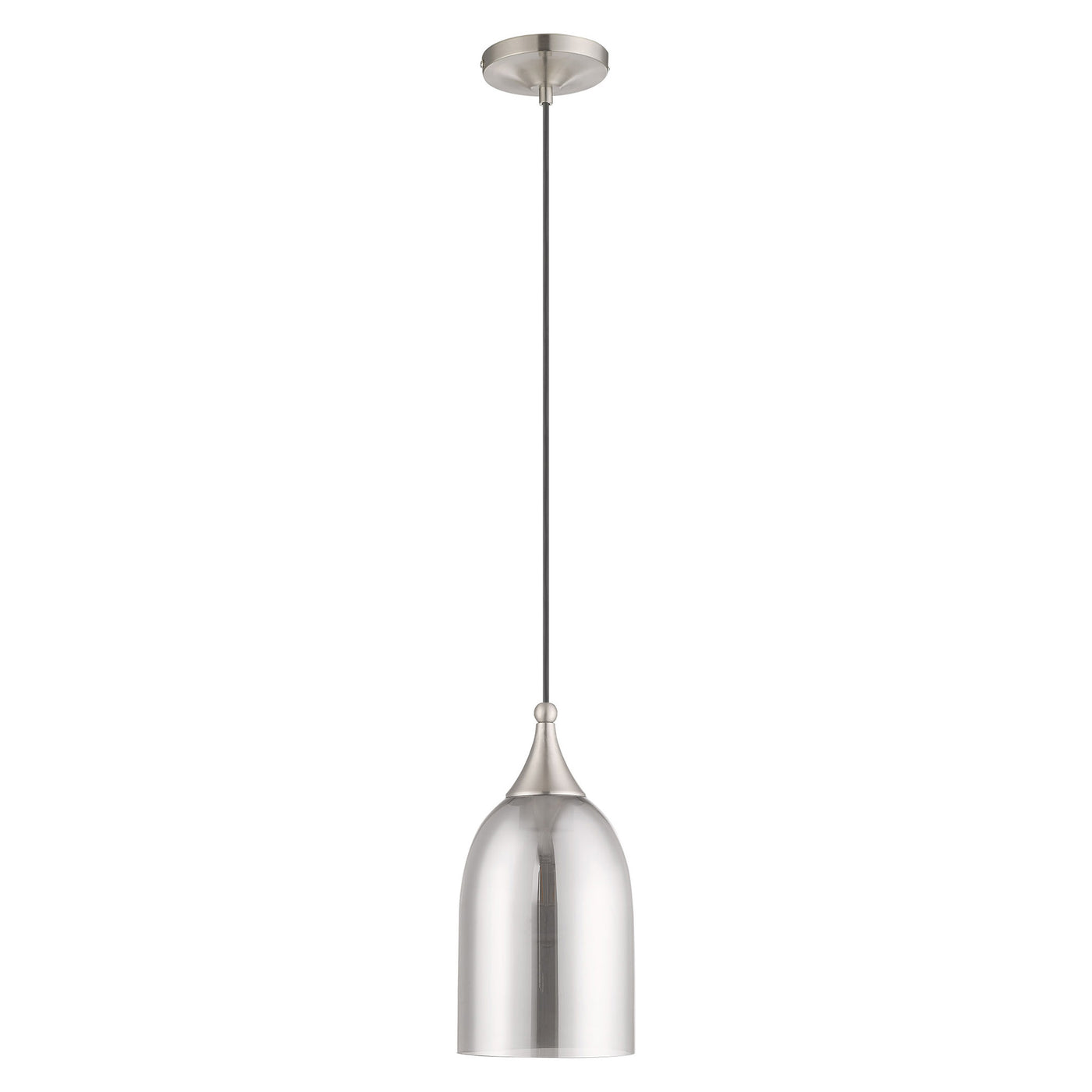 1 Light Brushed Nickel Single Pendant Pendant Livex