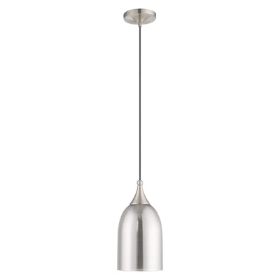 1 Light Brushed Nickel Single Pendant Pendant Livex