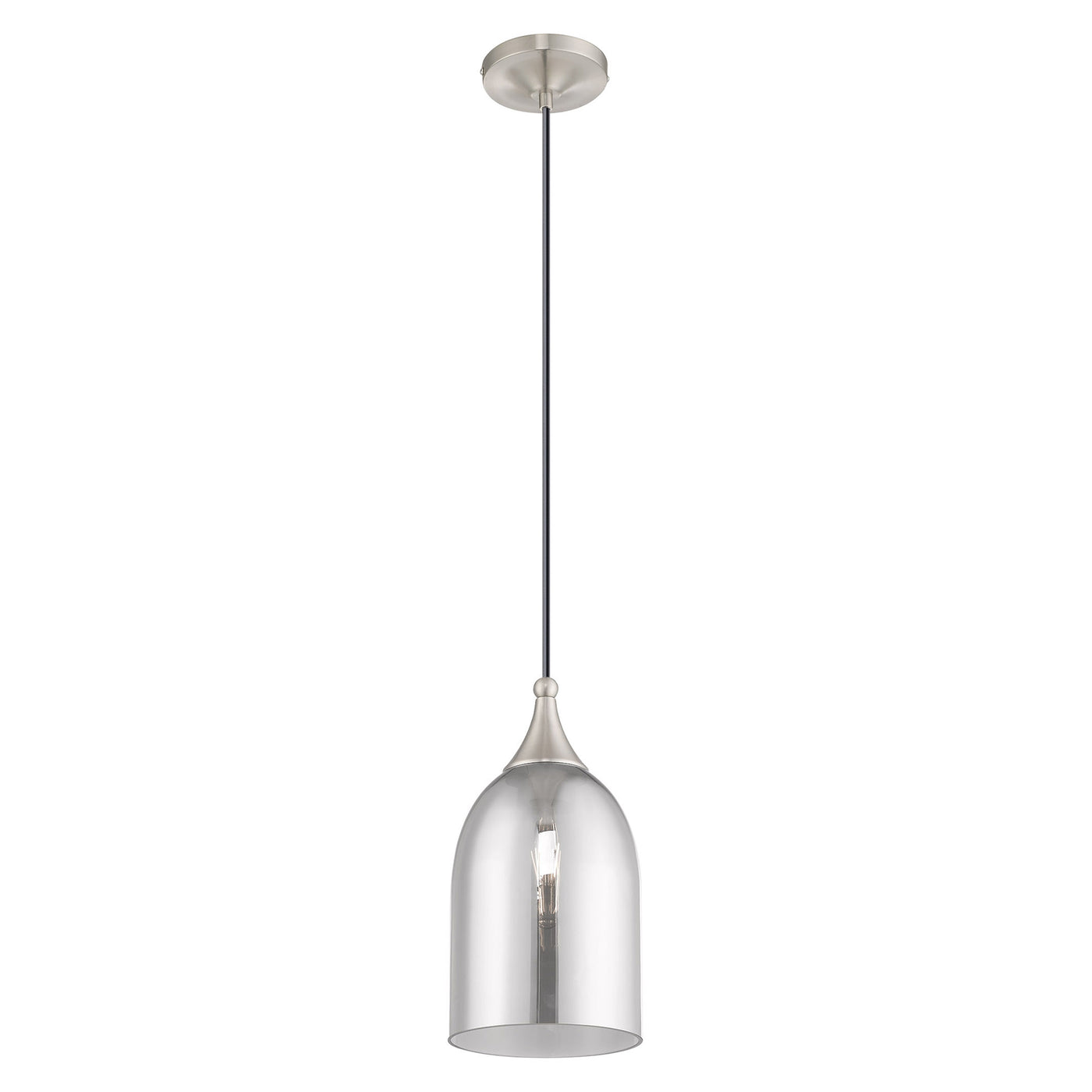 1 Light Brushed Nickel Single Pendant Pendant Livex