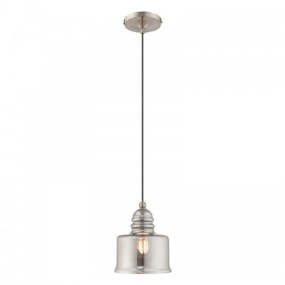 1 Light Brushed Nickel Single Pendant Pendant Livex