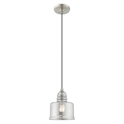 1 Light Brushed Nickel Single Pendant Pendant Livex