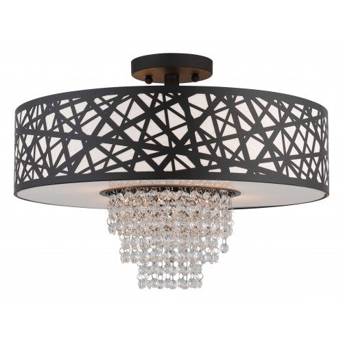 4 Light Bronze Ceiling Mount Semi Flush Livex