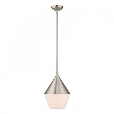 1 Light Brushed Nickel Single Pendant Pendant Livex