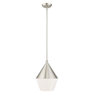 1 Light Brushed Nickel Single Pendant Pendant Livex