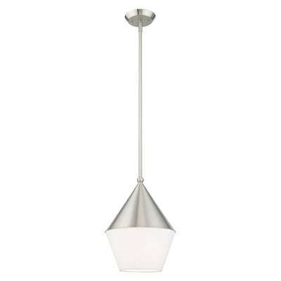 1 Light Brushed Nickel Single Pendant Pendant Livex