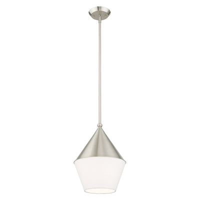 1 Light Brushed Nickel Single Pendant Pendant Livex