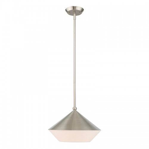 1 Light Brushed Nickel Single Pendant Pendant Livex