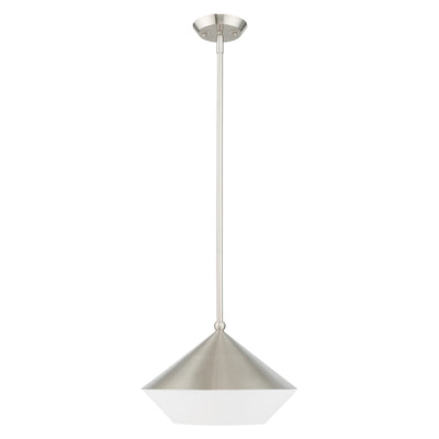 1 Light Brushed Nickel Single Pendant Pendant Livex