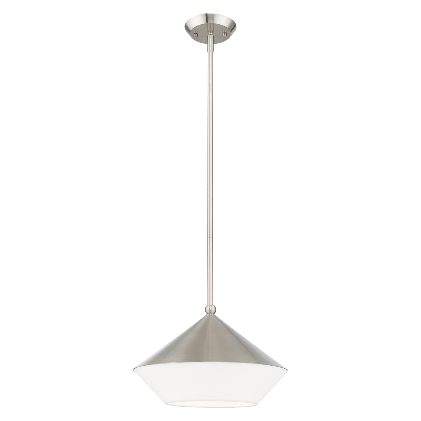 1 Light Brushed Nickel Single Pendant Pendant Livex