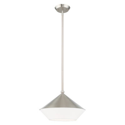 1 Light Brushed Nickel Single Pendant Pendant Livex