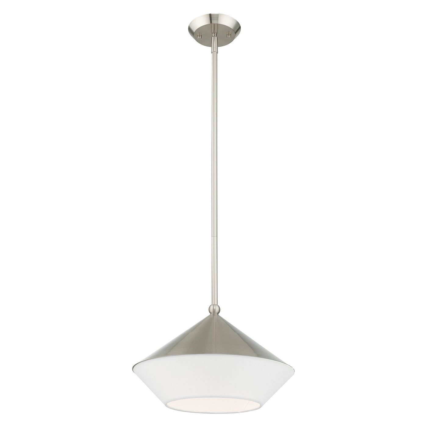 1 Light Brushed Nickel Single Pendant Pendant Livex