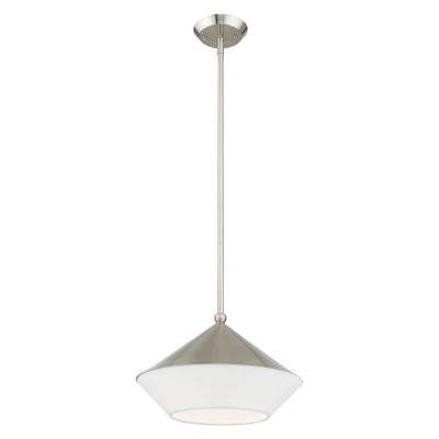 1 Light Brushed Nickel Single Pendant Pendant Livex