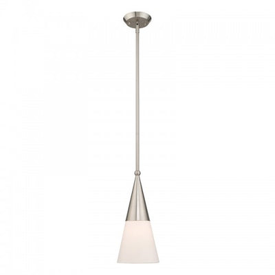 1 Light Brushed Nickel Single Pendant Pendant Livex