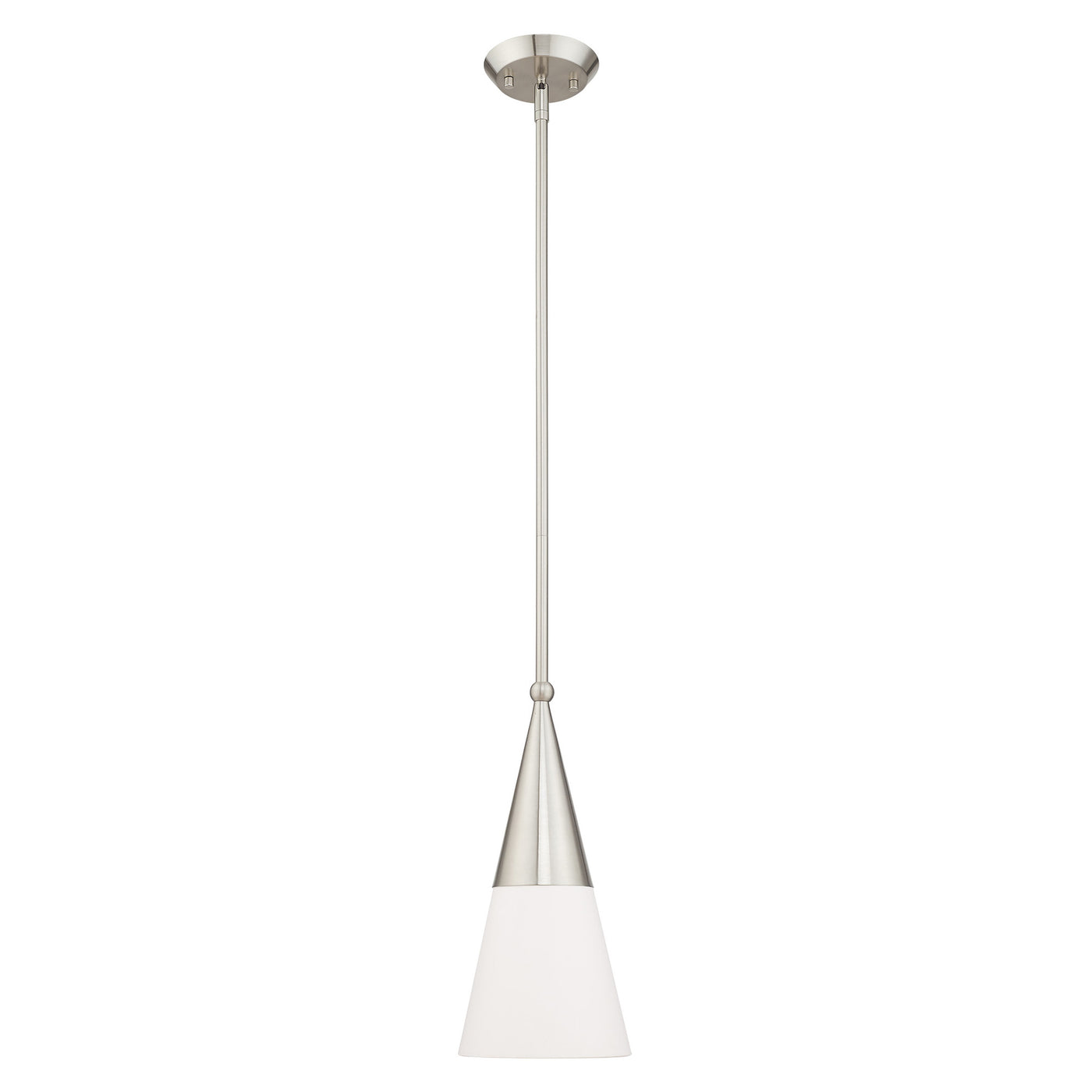 1 Light Brushed Nickel Single Pendant Pendant Livex