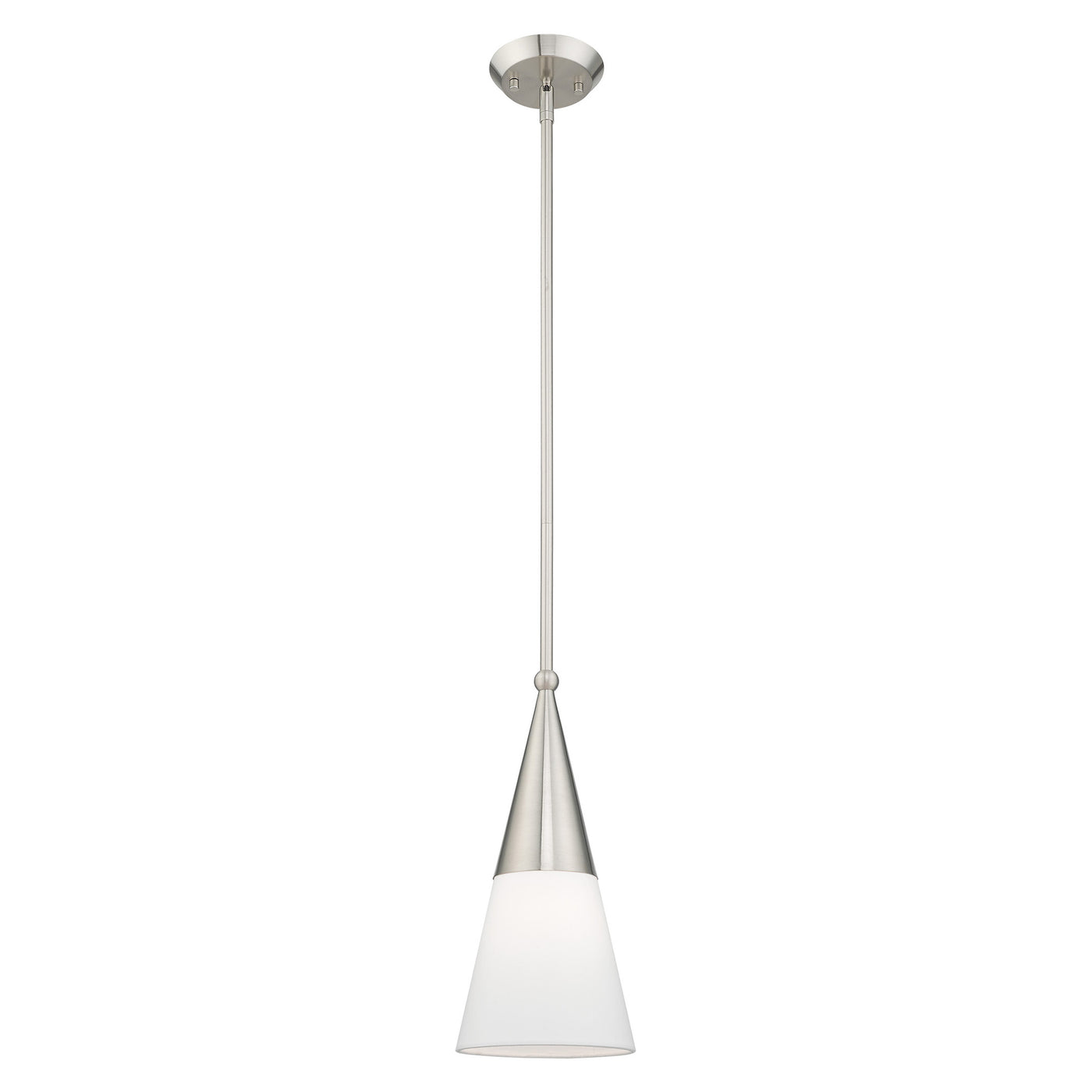 1 Light Brushed Nickel Single Pendant Pendant Livex