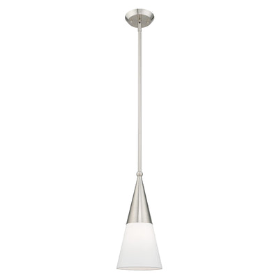 1 Light Brushed Nickel Single Pendant Pendant Livex