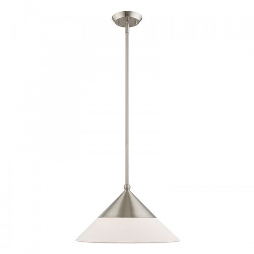 1 Light Brushed Nickel Single Pendant Pendant Livex