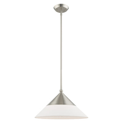 1 Light Brushed Nickel Single Pendant Pendant Livex