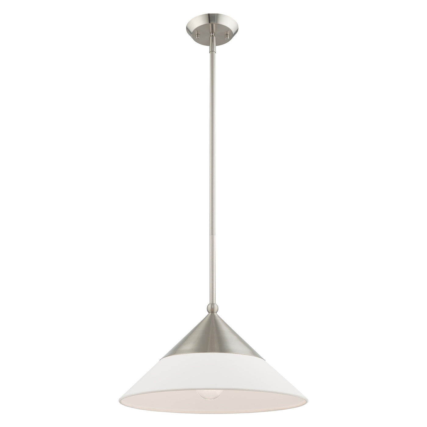 1 Light Brushed Nickel Single Pendant Pendant Livex