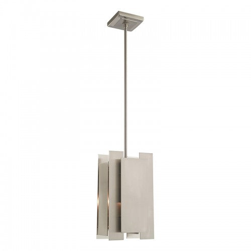 1 Light Brushed Nickel Single Pendant Pendant Livex