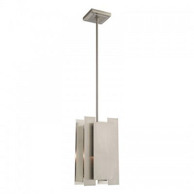 1 Light Brushed Nickel Single Pendant Pendant Livex