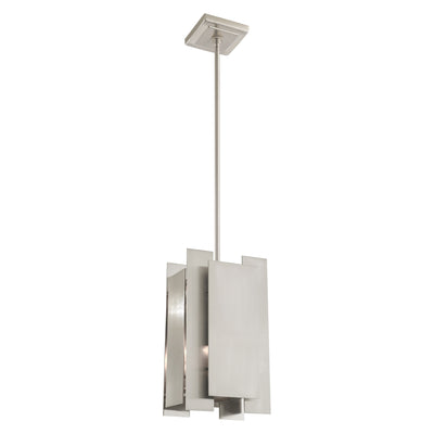 1 Light Brushed Nickel Single Pendant Pendant Livex