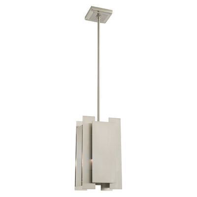 1 Light Brushed Nickel Single Pendant Pendant Livex