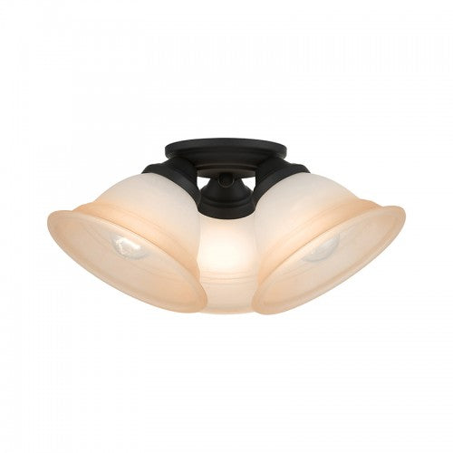 3 Light Black Flush Mount Semi Flush Livex