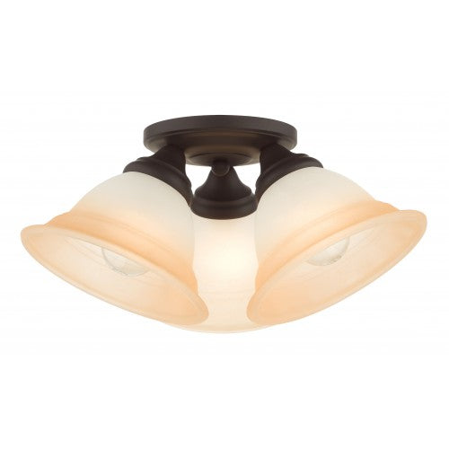 3 Light Bronze Flush Mount Semi Flush Livex