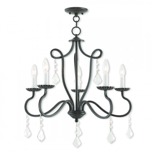 5 Light English Bronze Chandelier Chandelier Livex