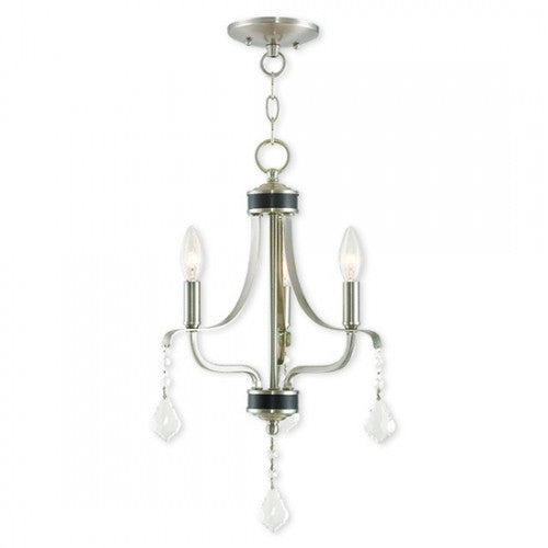 3 Light Brushed Nickel Chandelier Chandelier Livex