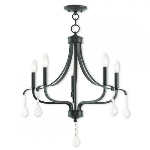 5 Light English Bronze Chandelier Chandelier Livex