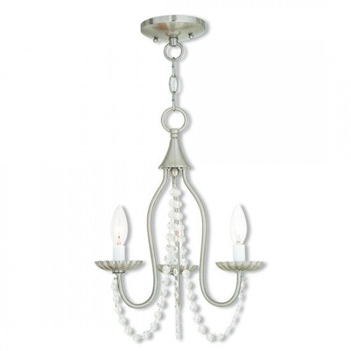 3 Light Brushed Nickel Chandelier Chandelier Livex